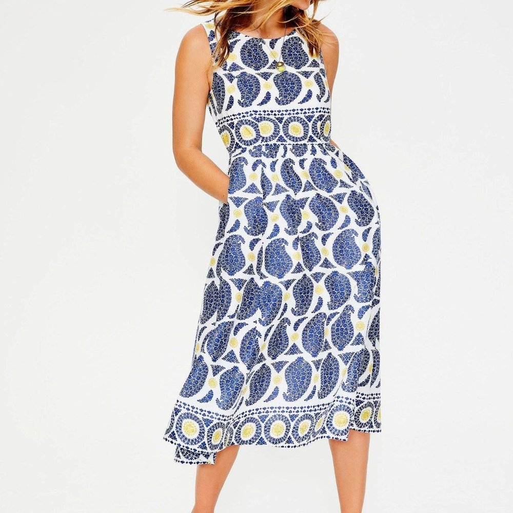 NWT Boden Blue Paisley Dress